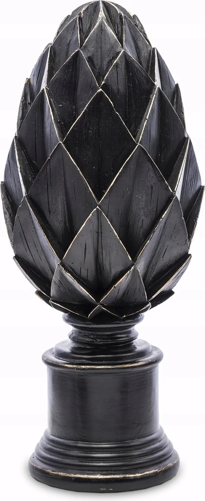 Figurka Szobor Dekoráció Nagy Fekete Articsóka Dekoráció Vintage Retro 43 cm.