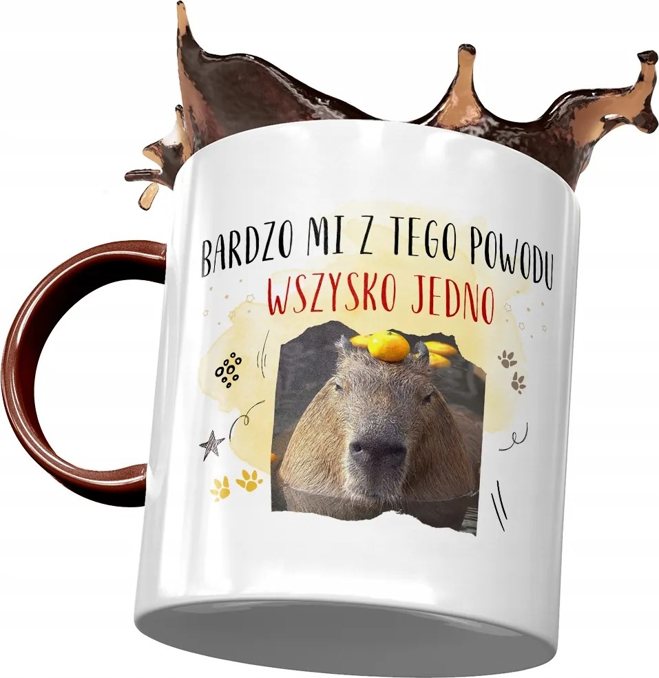 Kapibara Bordó Bögre Születésnap Névnap Ajándék Nyomtatott Fotóval