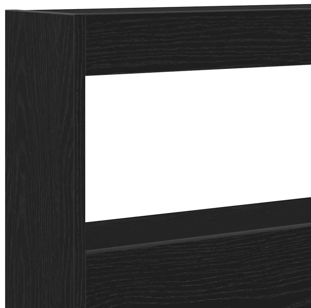 fekete tölgy színű áthidalószekrény LED-ekkel 160 x 17 x 102 cm