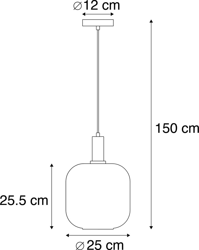 Függőlámpa fekete arannyal és füstüveggel, PUCC izzóval - Zuzanna