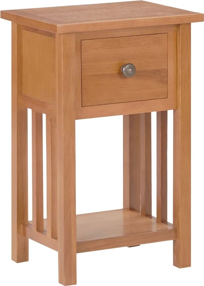 vidaXL tömör tölgyfa magazinasztal fiókkal 35 x 27 x 55 cm