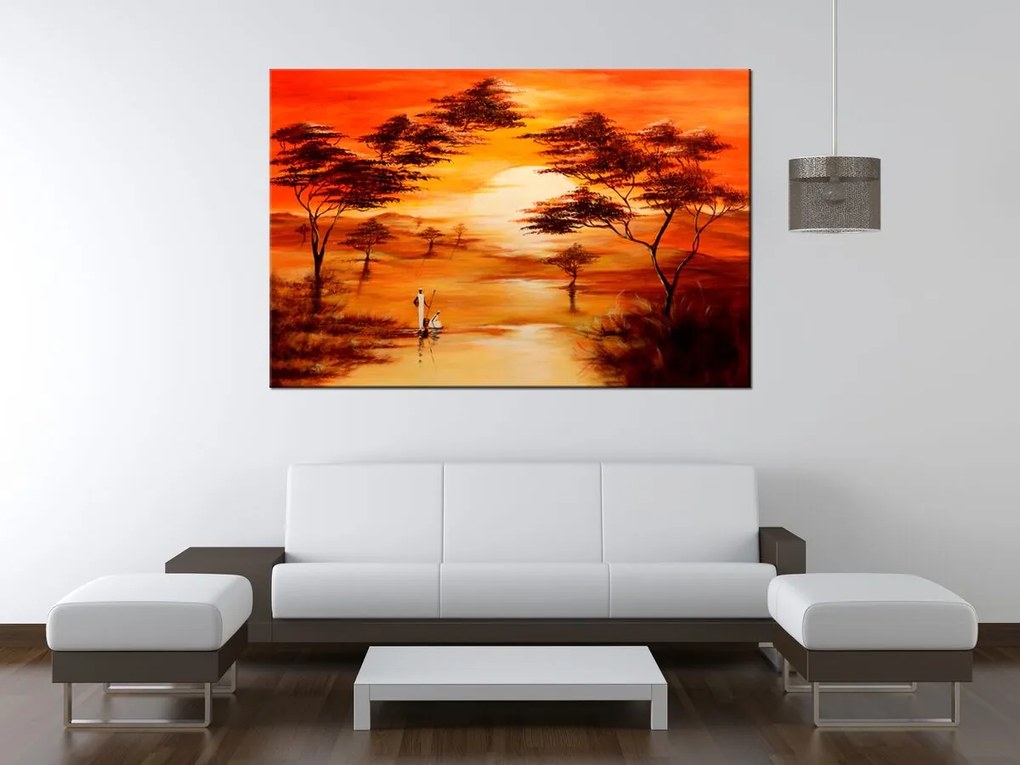 Gario Kézzel festett kép Gyönyöru Afrika Méret: 120 x 80 cm