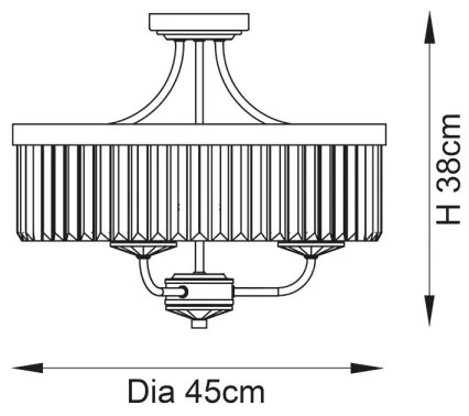 Endon 90264 - Felületre szerelhető CHESTERFIELD csillár 3xE14/6W/230V átmérő 45 cm, fényes króm
