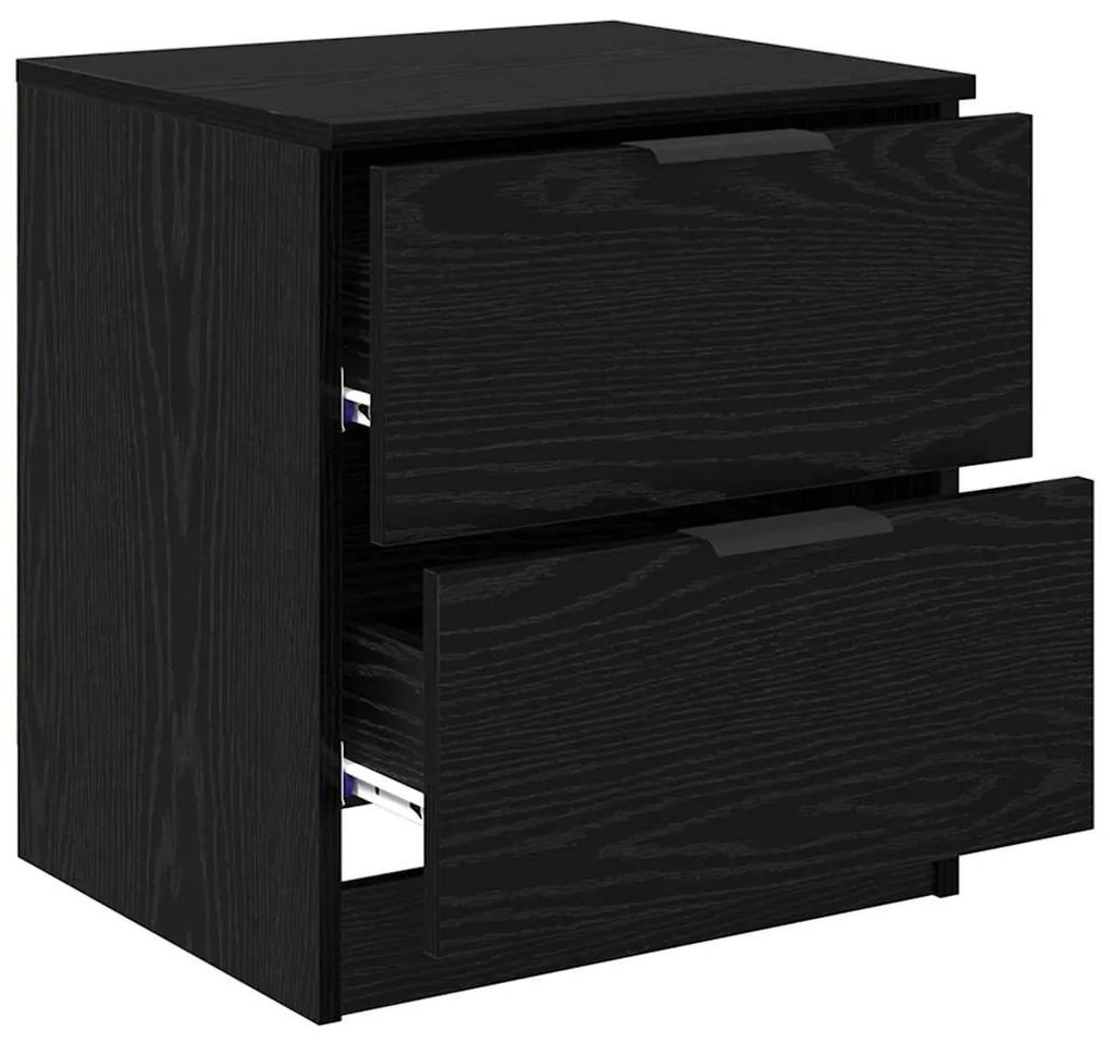 Éjjeliszekrény 2 pcs Musta tammi 45 x 39 x 50 cm Faanyag
