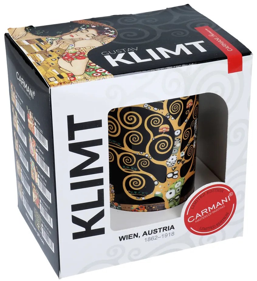 Klimt porcelán bögre díszdobozban Életfa