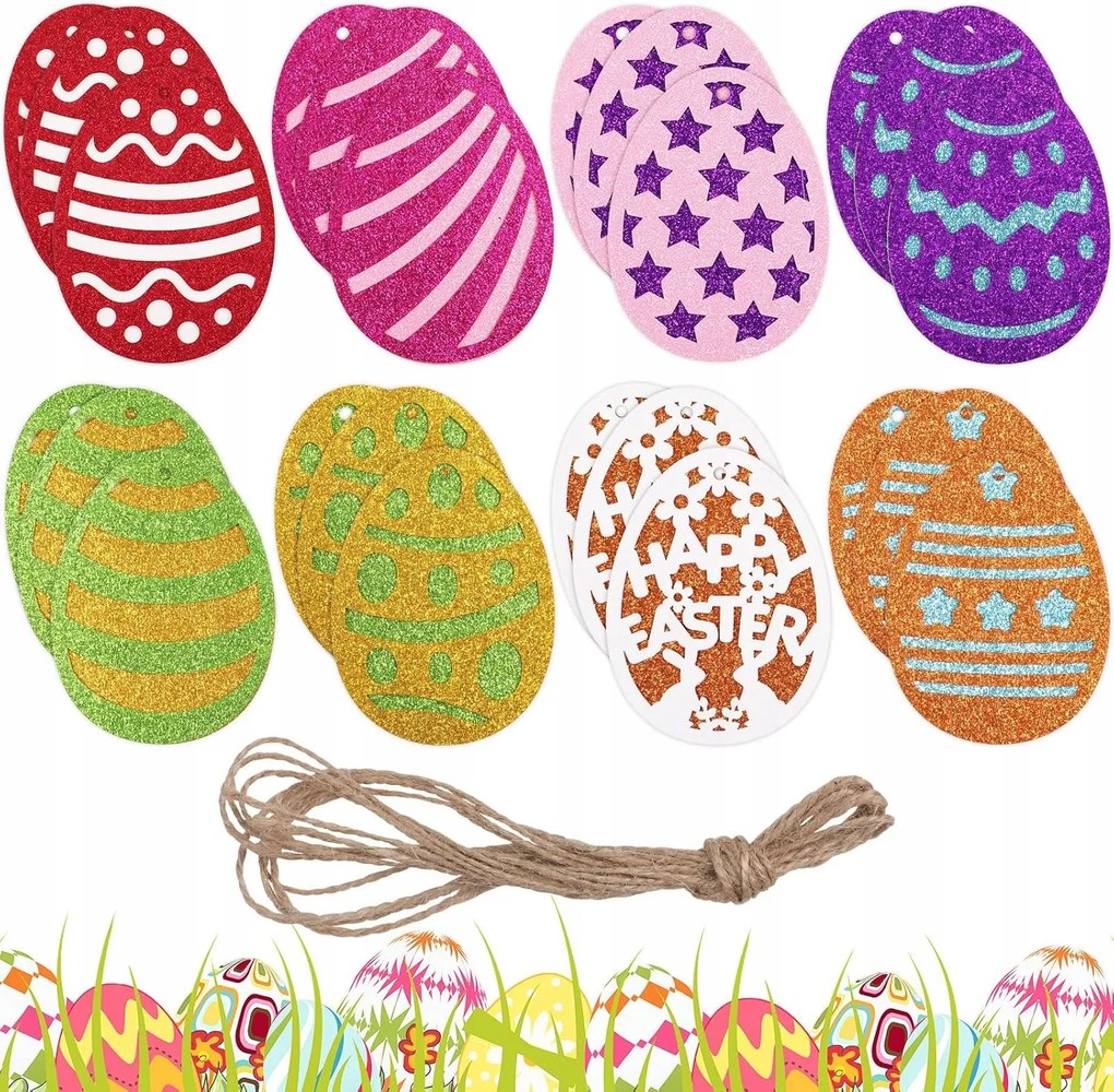 Húsvéti tojás alakú medálok Húsvéti dekoráció 24db-os szett