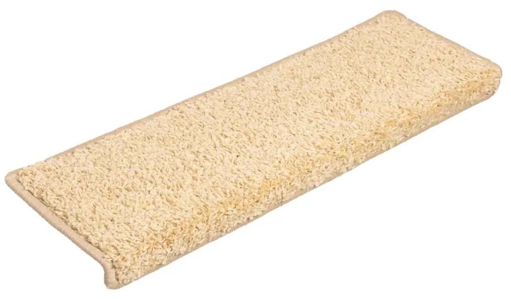 20 db krémszínű lépcsőszőnyeg, téglalap alakú széllel, 65 x 21 x 4 cm