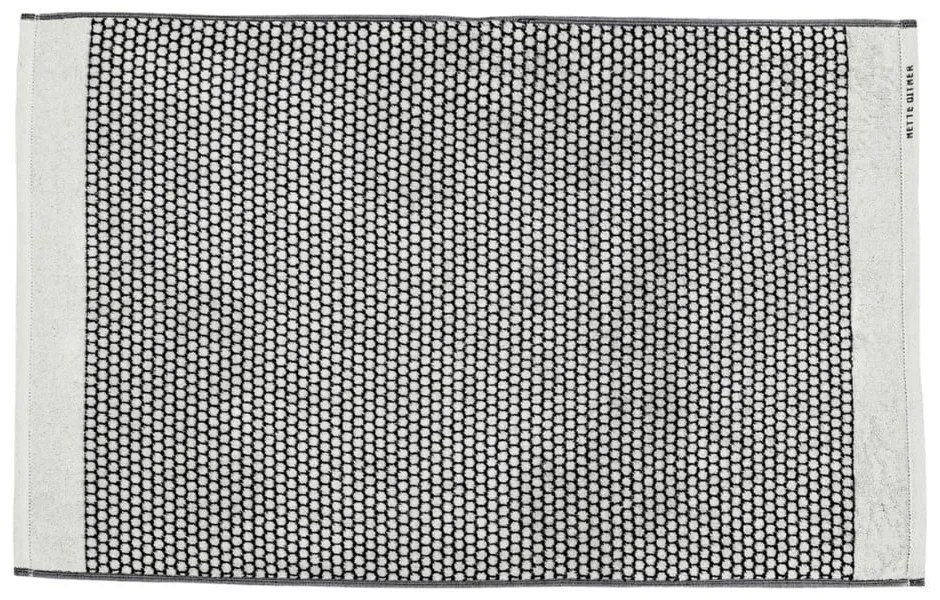 Fekete-fehér textil fürdőszobai kilépő 50x80 cm Grid – Mette Ditmer Denmark