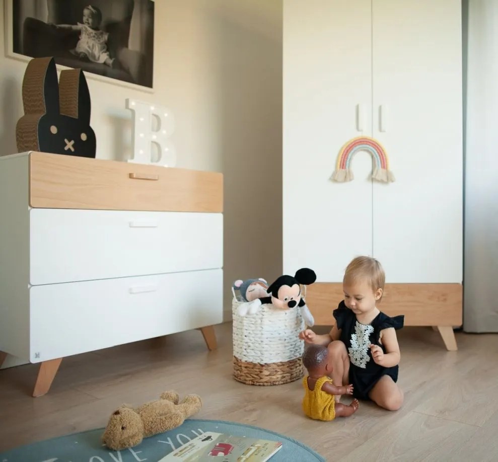 Gyerek komód fehér /bükk HOPPA