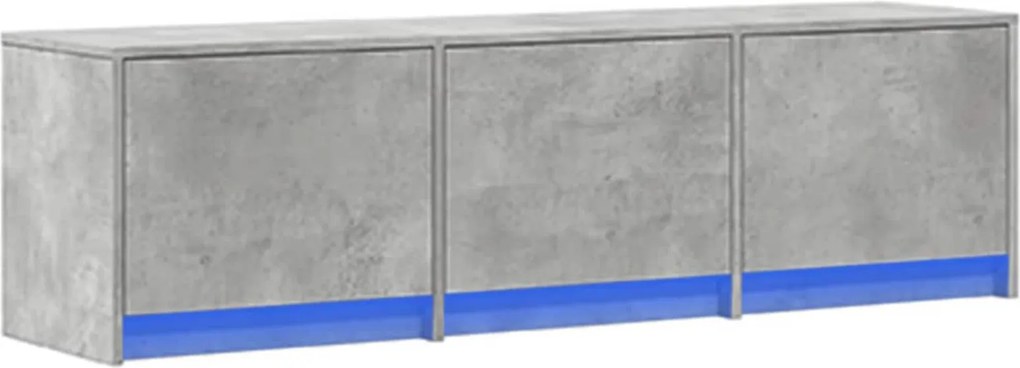 vidaXL TV szekrény leddel fiókkal Beton 140 x 34 x 40 cm Faanyag