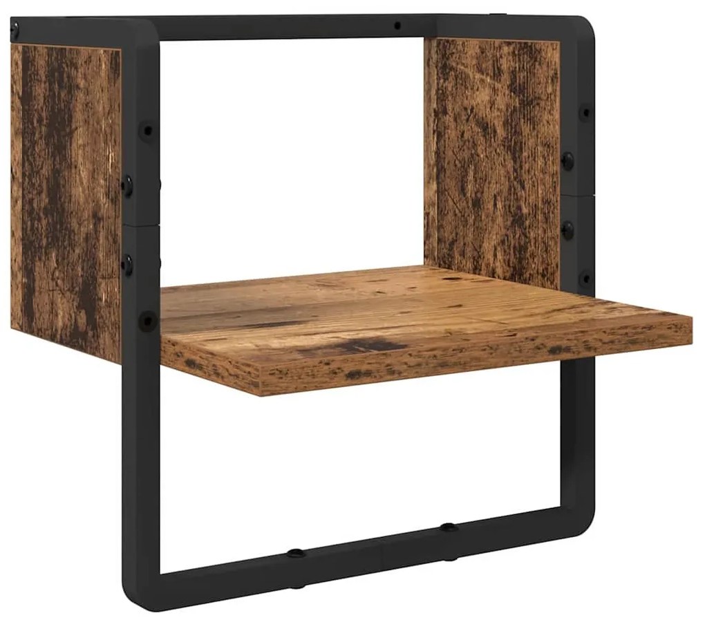 Fali polc készlet 4 pcs Öreg fa 65 x 25 x 30 cm Faanyag