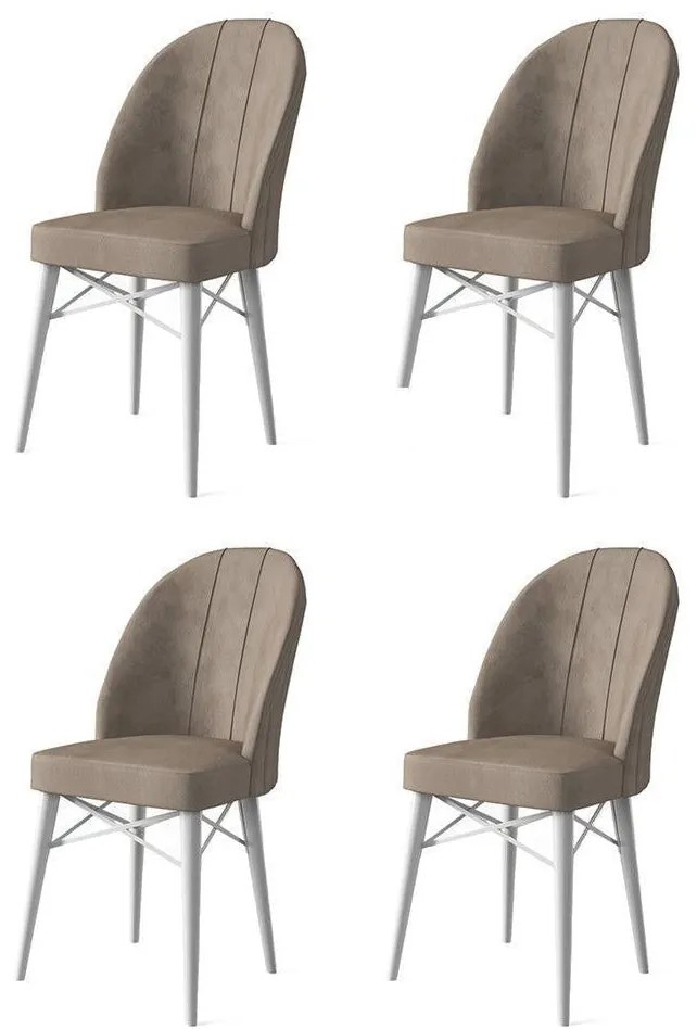 Étkezőszék szett (4 db) Ritim - Cappuccino, Fehér