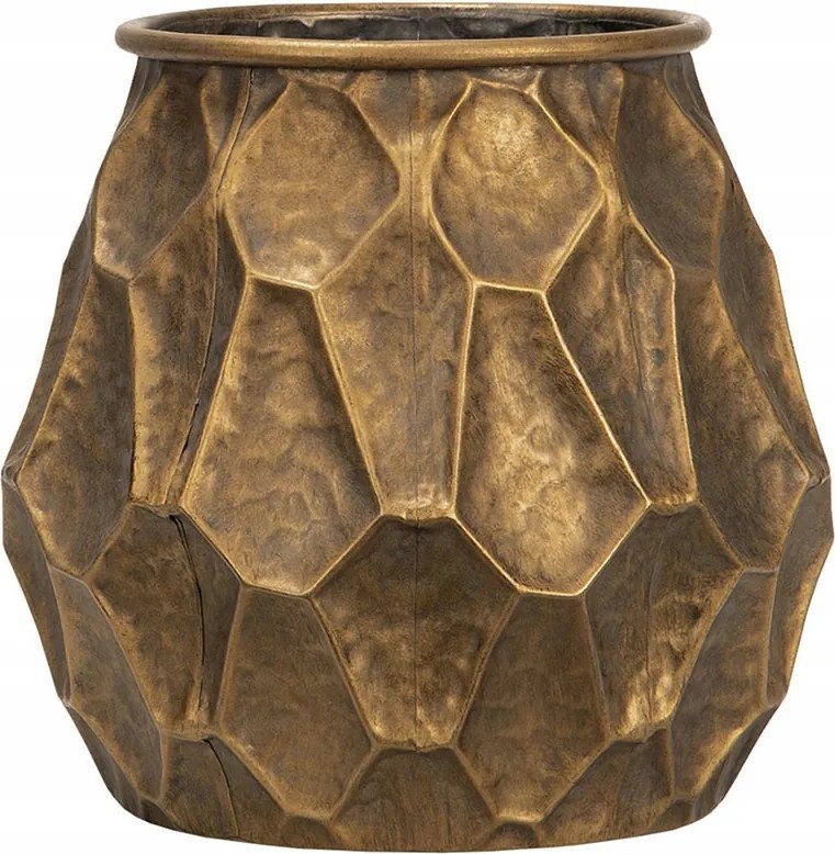Virágcserép Inca fém arany átm. 20cm