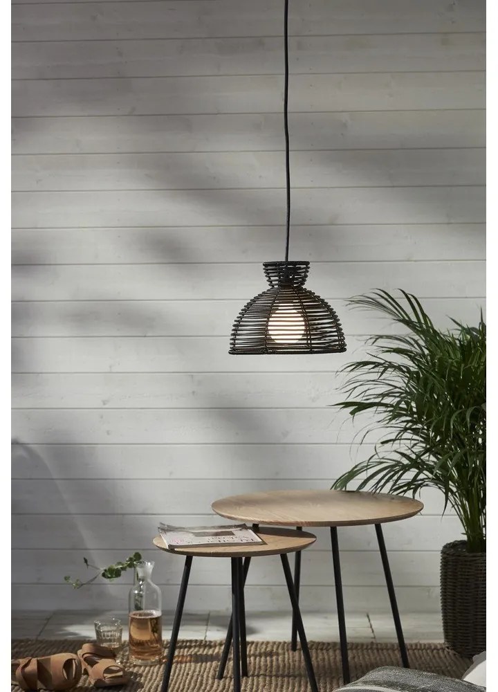 Runde fekete kültéri mennyezeti lámpa búra, ø 26 cm - Star Trading