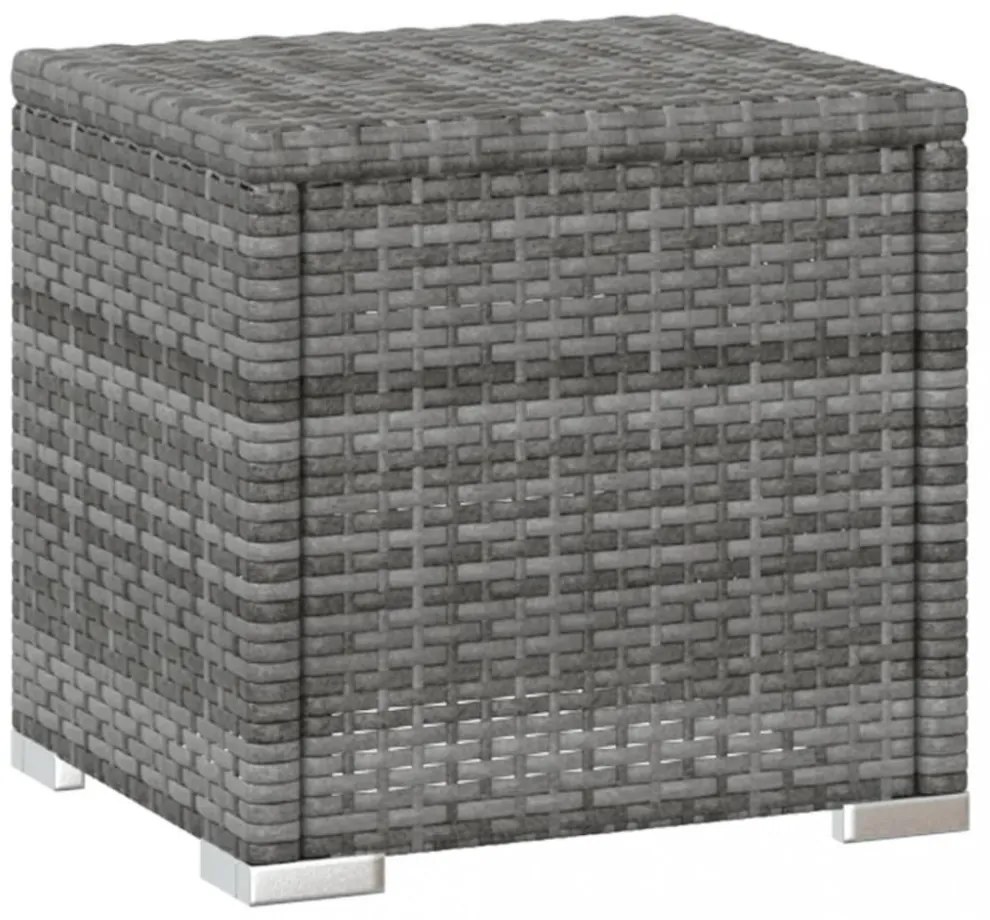 3 részes szürke polyrattan kerti napozóágy szett asztallal