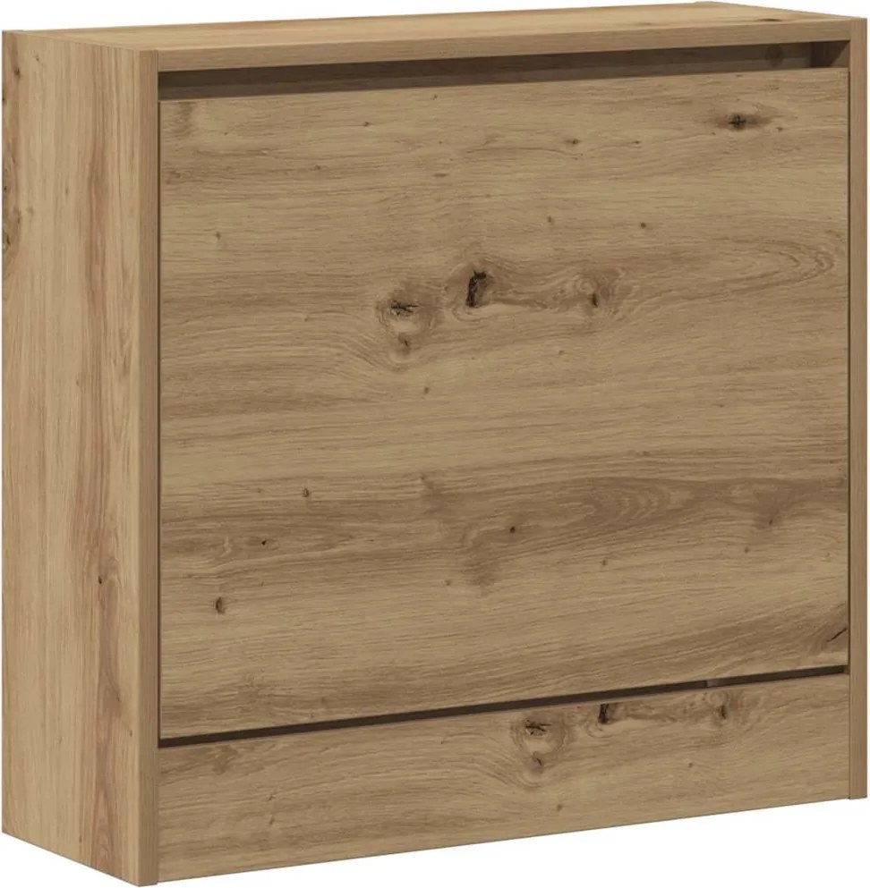 vidaXL Cipőszekrény polcokkal Artisan tölgy 60 x 21 x 57 cm Faanyag