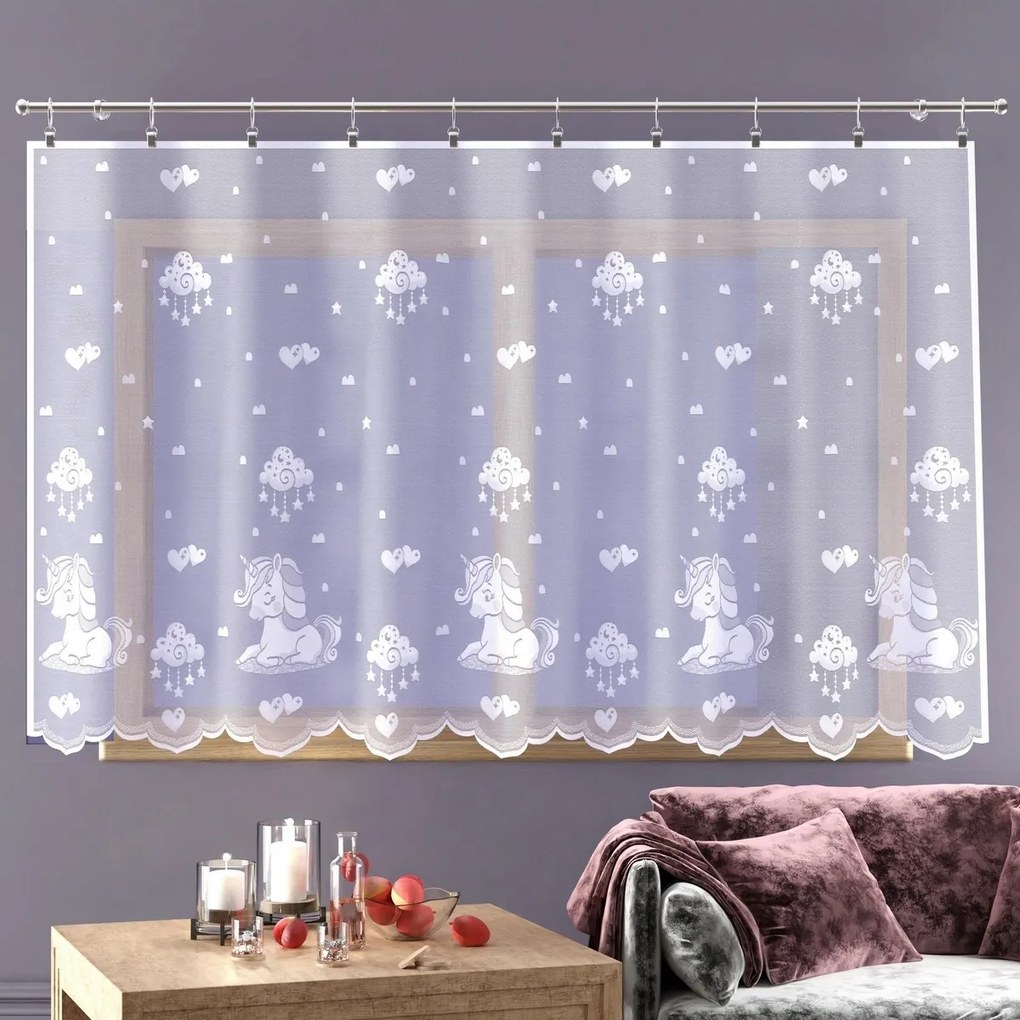 Függöny Unicorn fehér, 300 x 150 cm, 300 x 150 cm