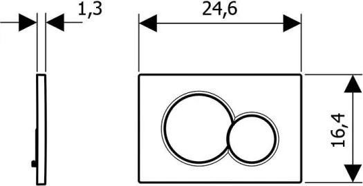Geberit 115.770.DW.5 - Sigma01 Round nyomólap, 24,6 x 16,4 cm, fekete