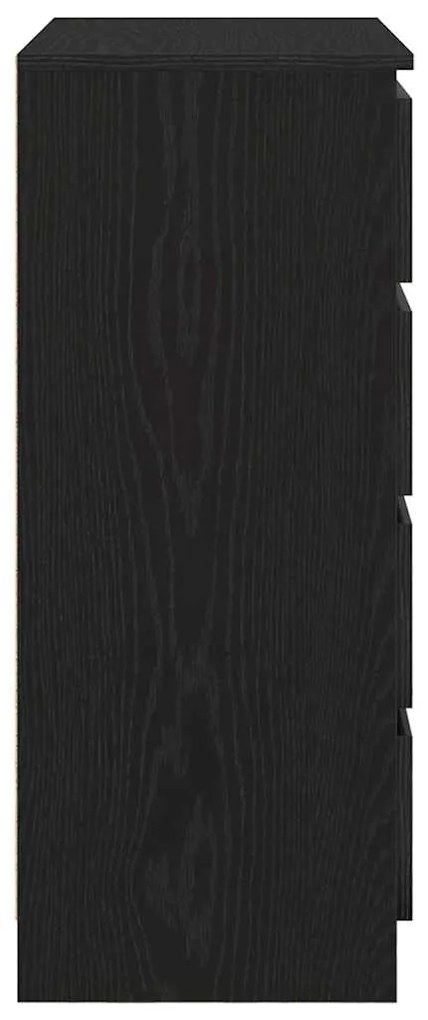 fekete tölgy szerelt fa tálalószekrény fiókos 71x35x84 cm