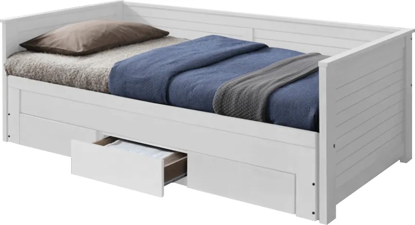 Kinyitható ágy, fehér, GORETA