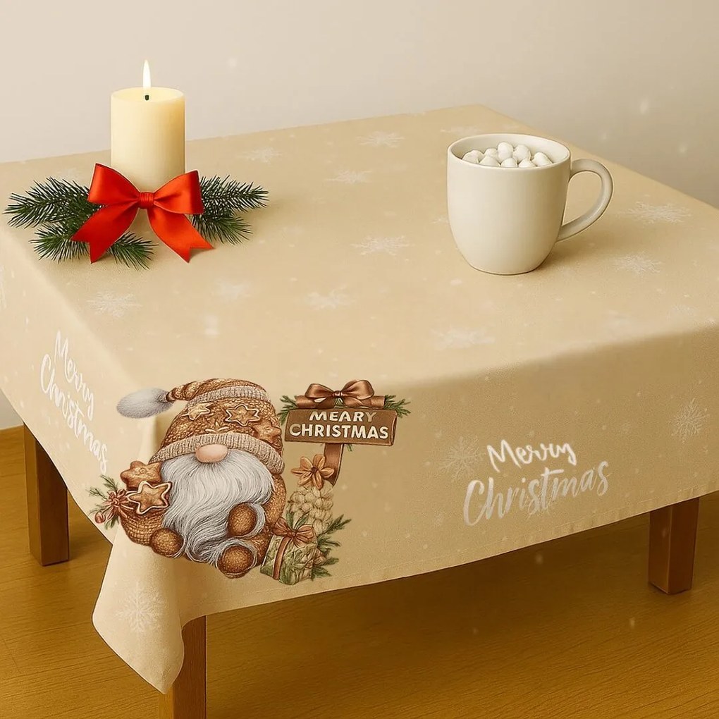 Karácsonyi terítő Barna manó 140 x 180 cm TiaHome