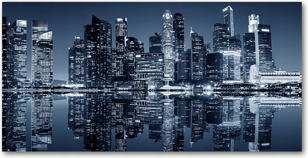 Fotó kép edzett üveg Szingapúr éjszaka 140x70