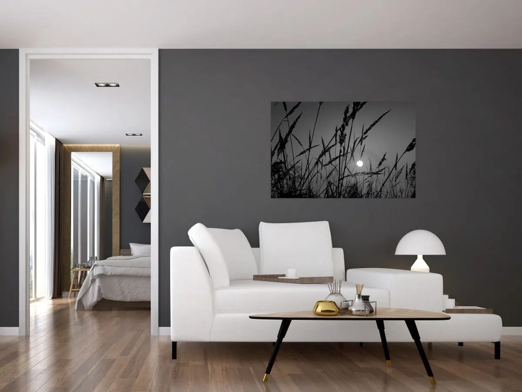 Kép - rét naplementével (90x60 cm)