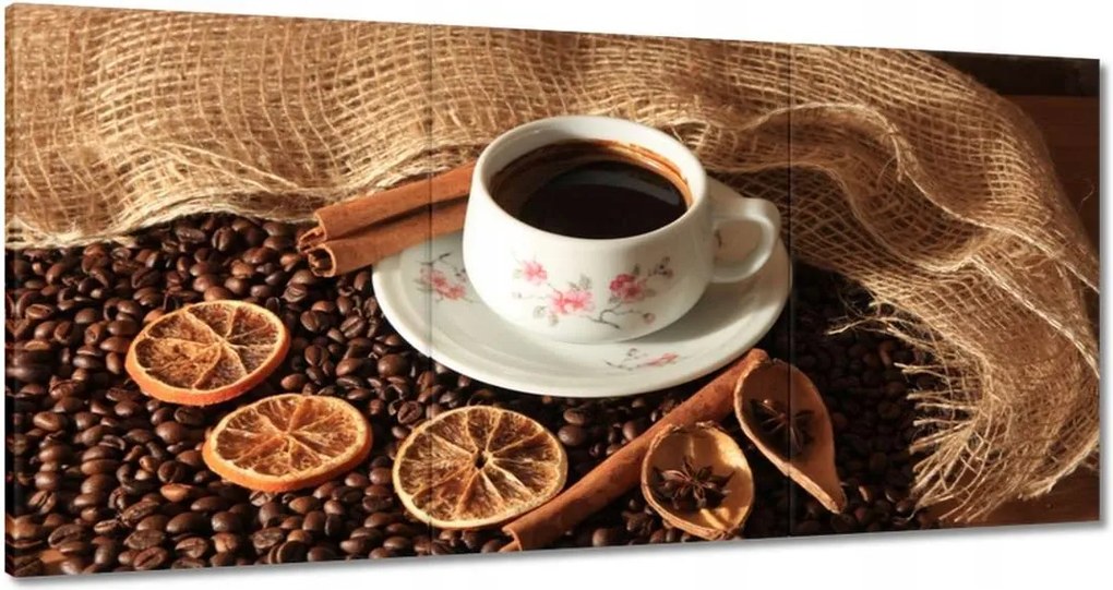 Vászonkép 180x90 Kávé és szárított narancs