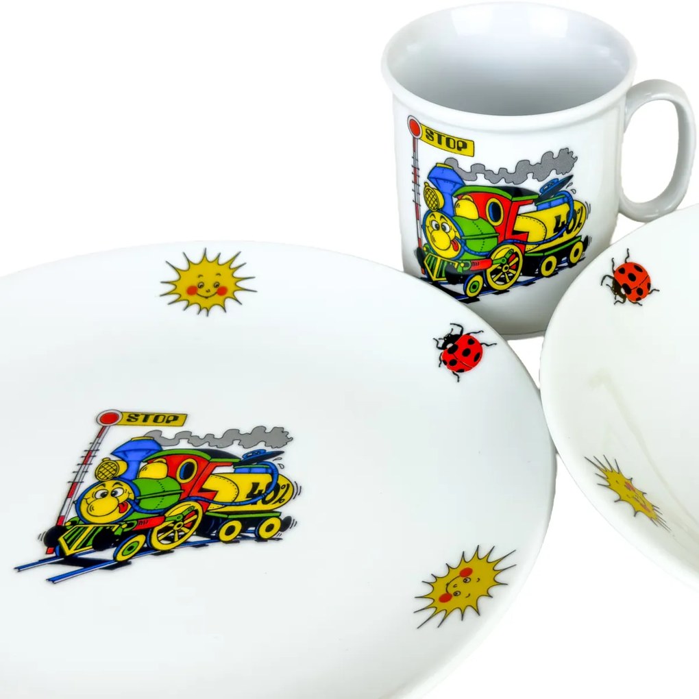 Thun 3 részes gyermek étkészlet Vonat