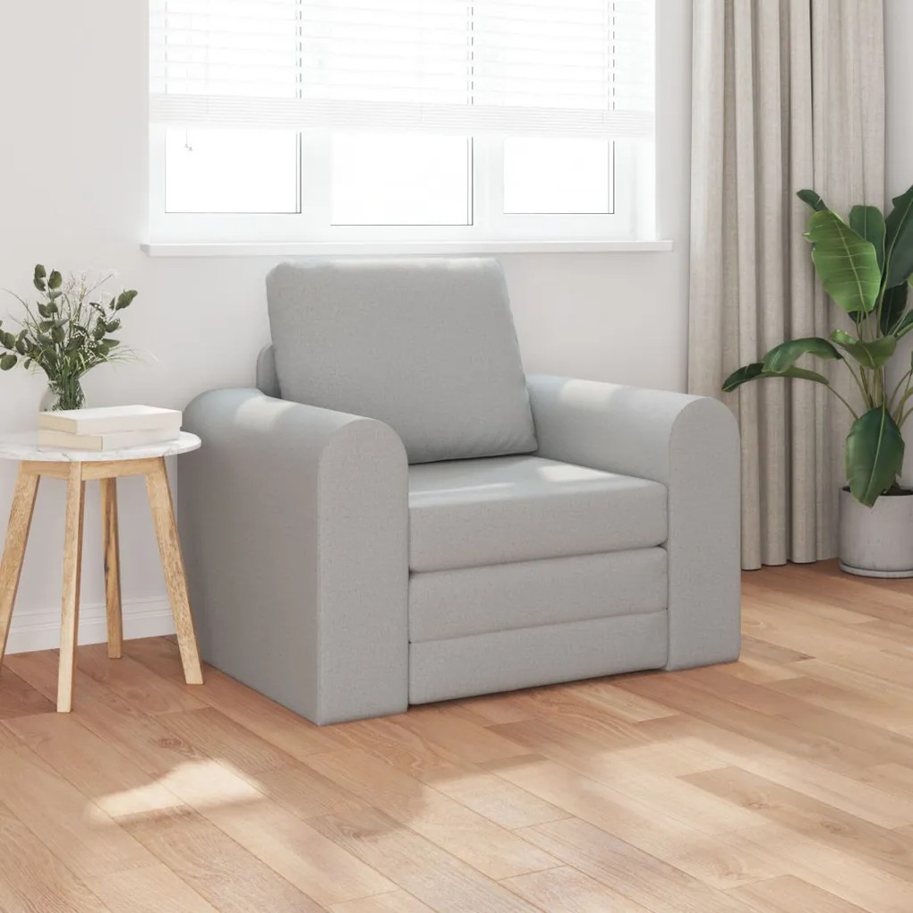 Padlós Sofa Ágy 2 az 1-ben Felhőszürke 98x71x83 cm Textil