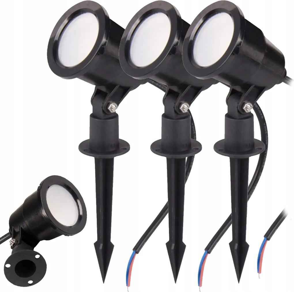 3X Led kerti lámpa kültéri reflektor 7W beszúrható homlokzati