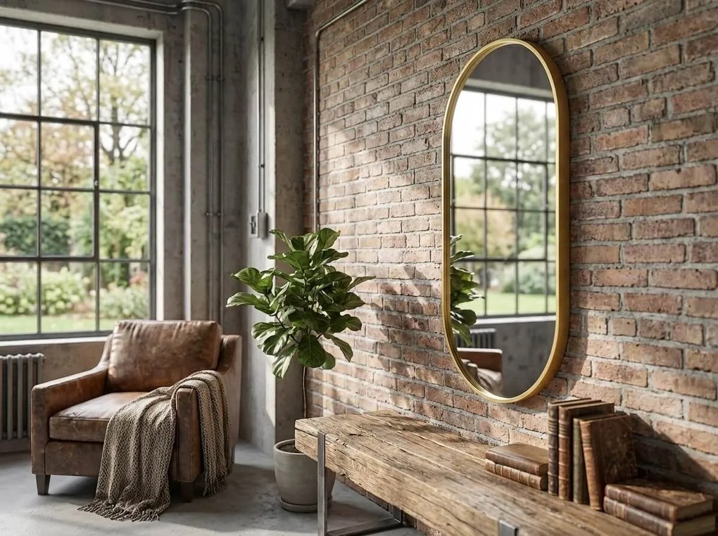 Ovális falitükör OLVANI 100x50 cm arany kerettel