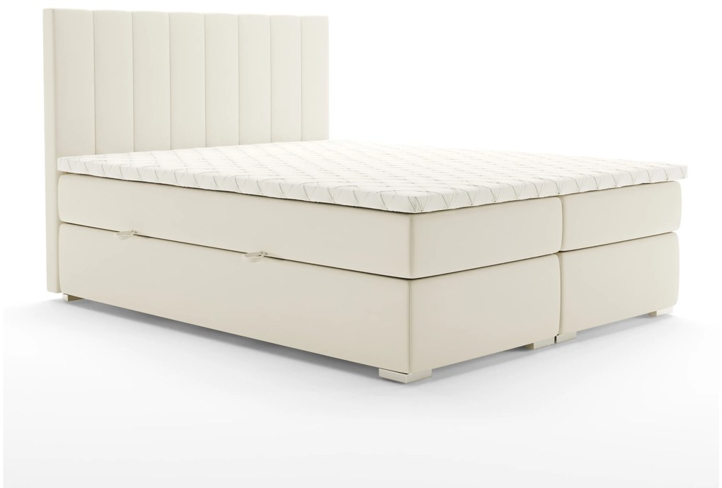 Franciaágy Boxspring 160 cm Pugno (tejszín) (tárolóhellyel). Akció -17%. 1020348
