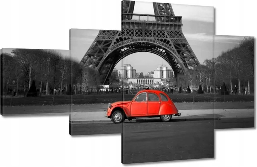 Vászonkép 130x80 Autó Eiffel-torony