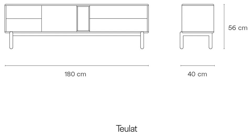 Sötétszürke TV-állvány 180x56 cm Corvo - Teulat