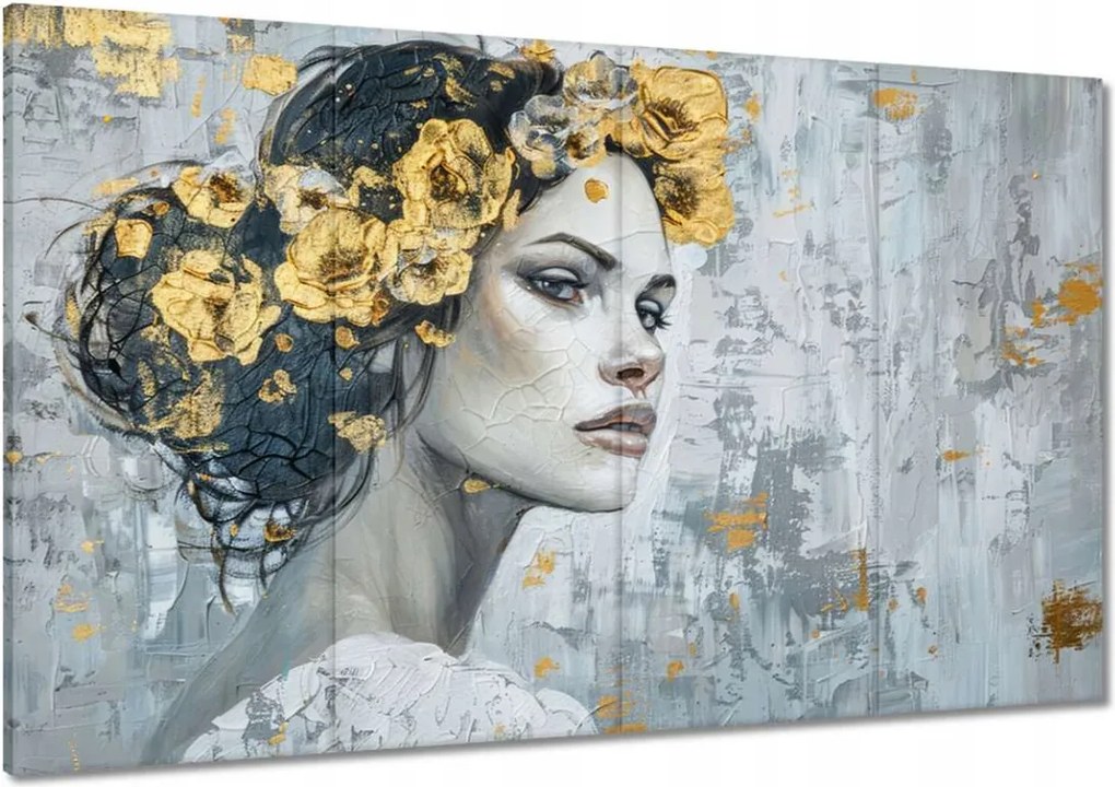 Vászonkép 120x80 Lány arany koszorúval