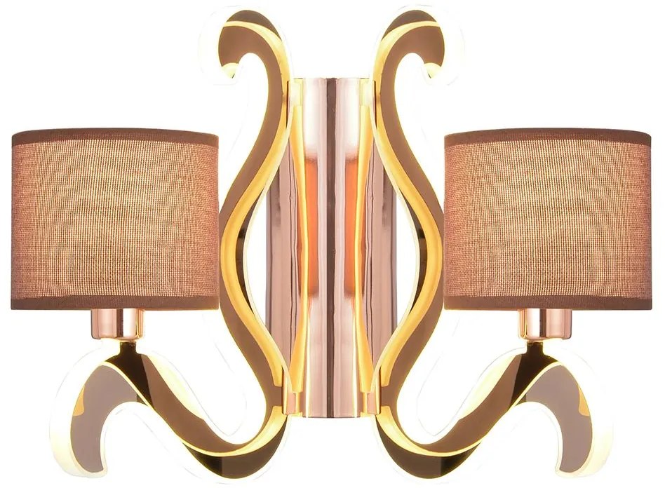 LED fali lámpa AMBROSIA 2xE14/40W/230V + LED/12,3W réz