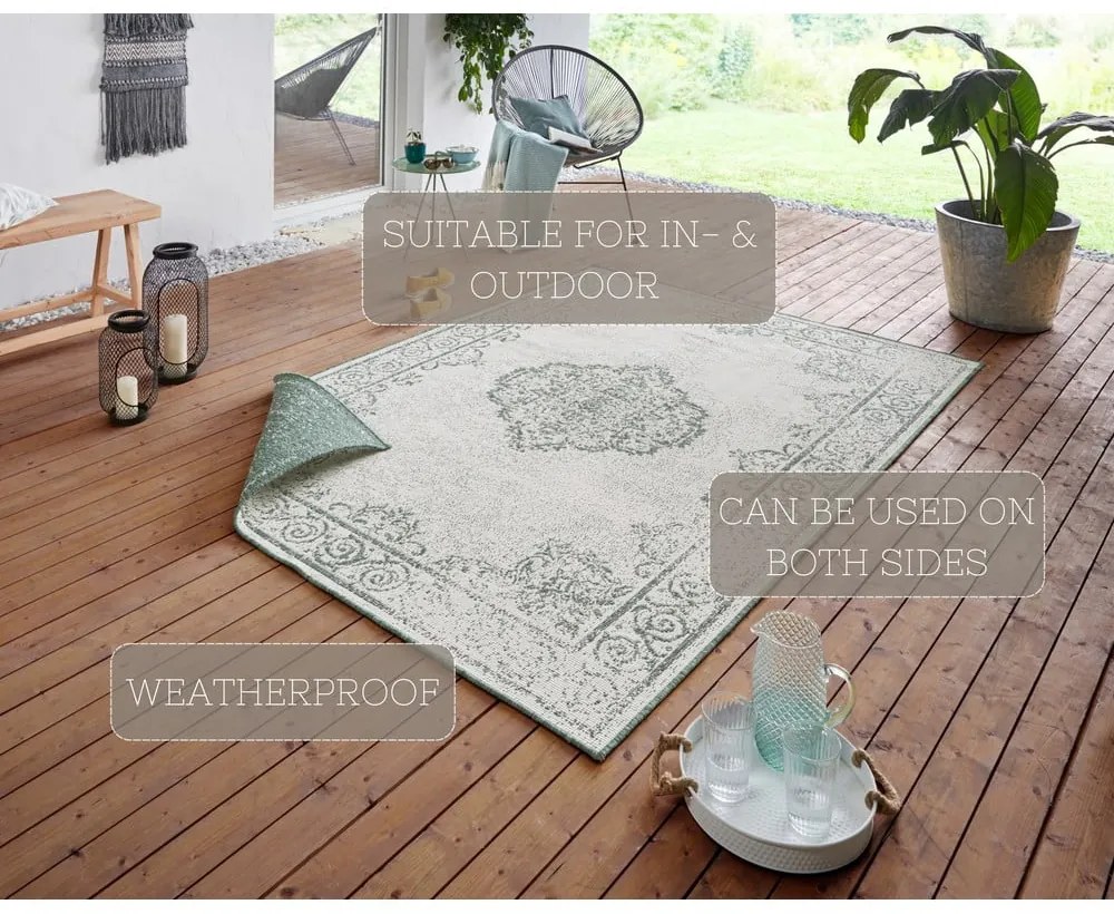 Cebu zöld-krémszínű kültéri szőnyeg, 80 x 150 cm - NORTHRUGS