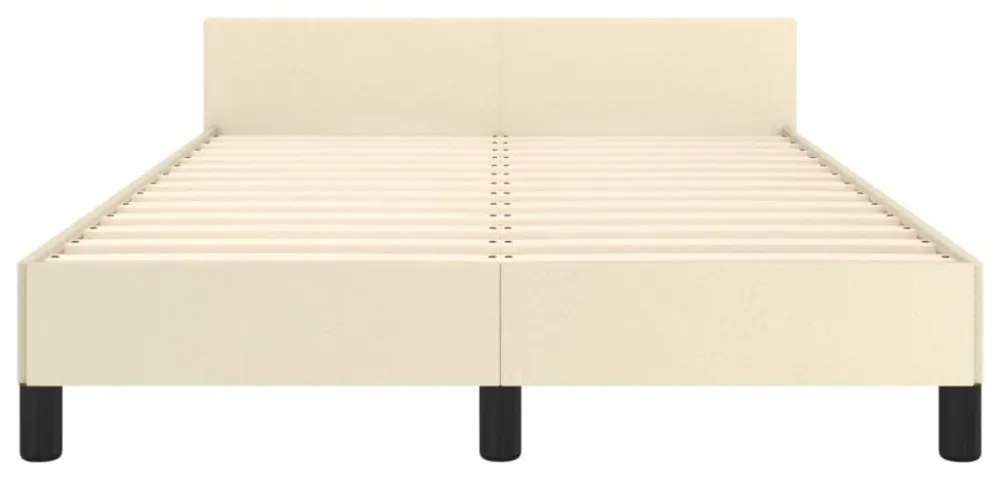 krémszínű ágykeret fejtámlával matrac nélkül 120x200 cm