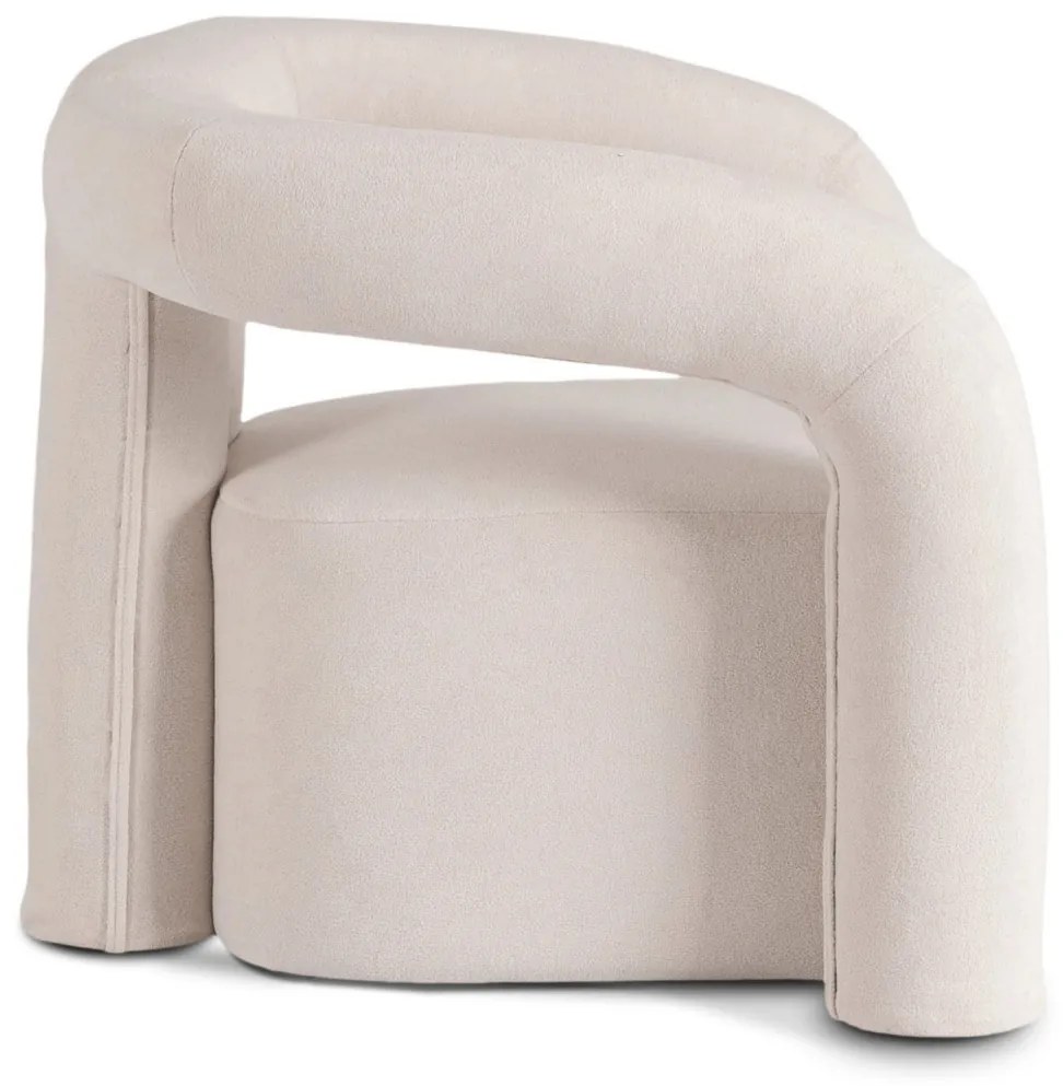 Designer Fotel Krém Bouclé Kárpittal. BRAZIL