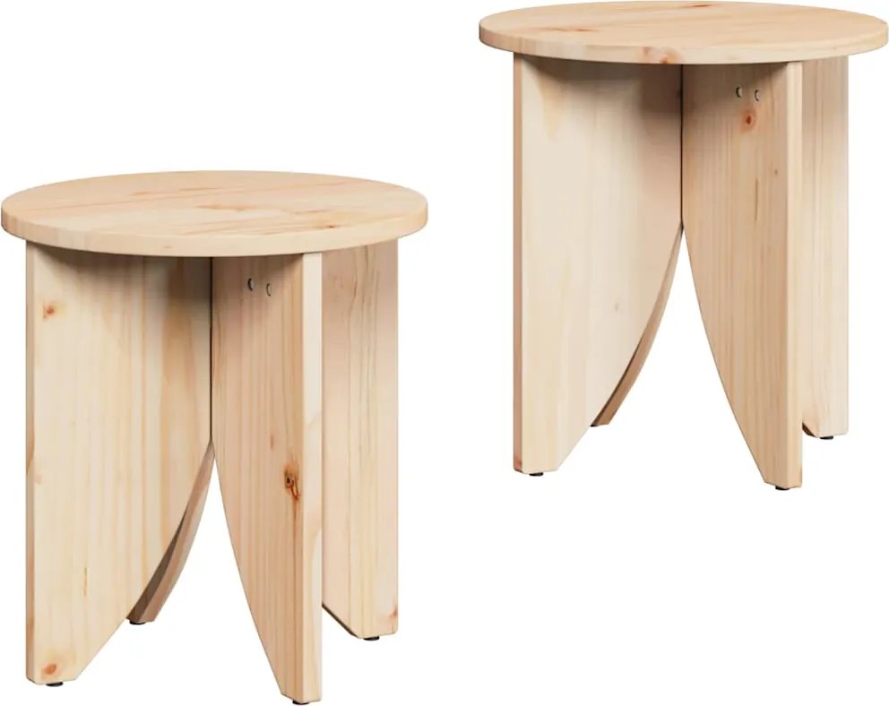 vidaXL Dohányzóasztal 2 pcs Természetes