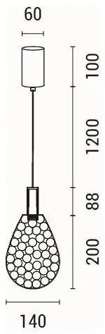 LED Csillár zsinóron LED/6,3W/230V 3000K arany átm. 14 cm