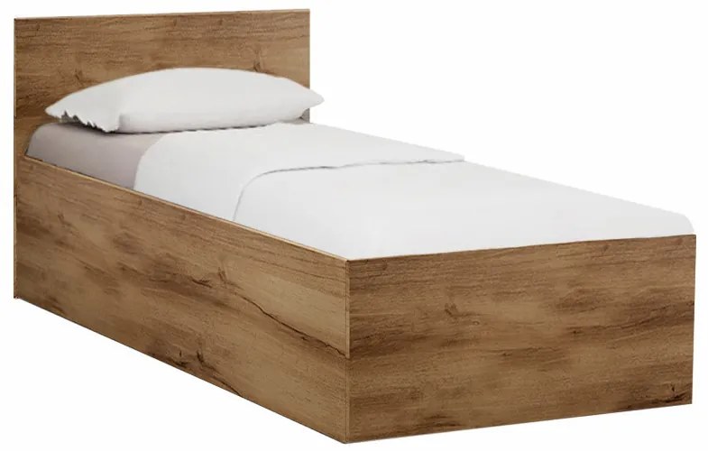 SOFIA ágy 90 x 200 cm, artisan tölgy Ágyrács: Léces ágyrács, Matrac: Coco Maxi 20 cm matrac