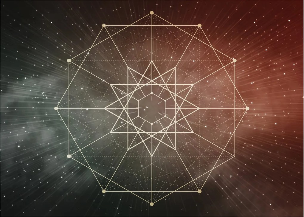 Kép - Kozmikus dodekagram (üvegen) (70x50 cm)