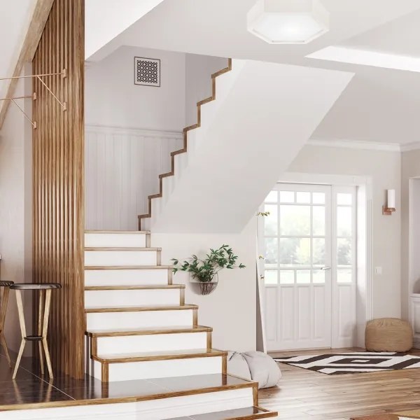 Mennyezeti lámpa HEX 1xE27/60W/230V á. 32 cm fenyő fehér