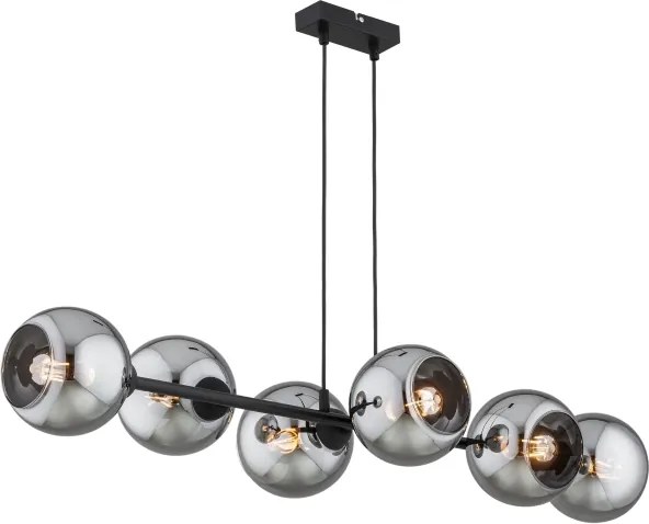 Brilagi - Csillár kábellel DIOR 6xE27/60W/230V fekete/füstszürke