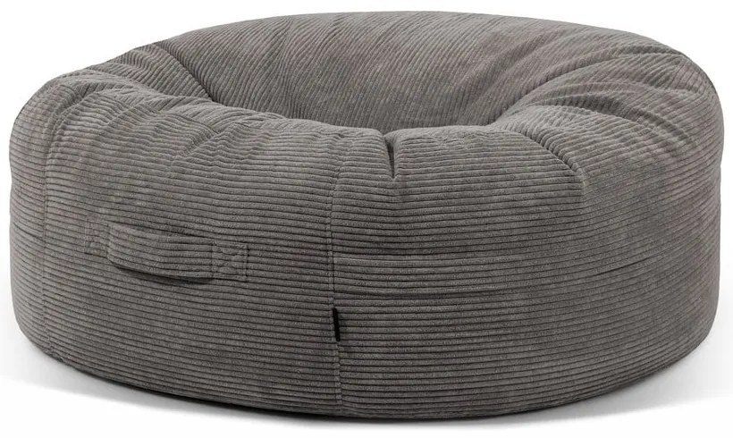 Sötétszürke kordbársony babzsákfotel Roll 135 – SLOWDOWN