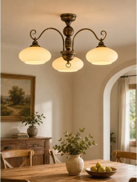 BRILAGI - Felületre szerelhető csillár MOLLERO 3xE27/15W/230V Ø 84 cm bronz/patina