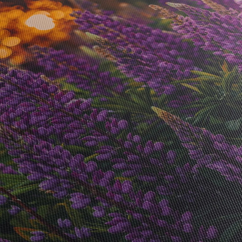 Egy csillagfürt virág képe (órával) (90x30 cm)