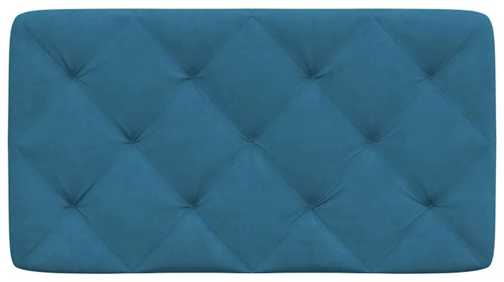 kék bársony fejtámla párna 80 cm